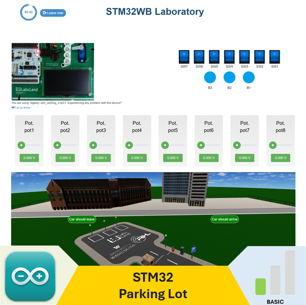 STM32 + Parking Lot (Basic Level, Arduino IDE)